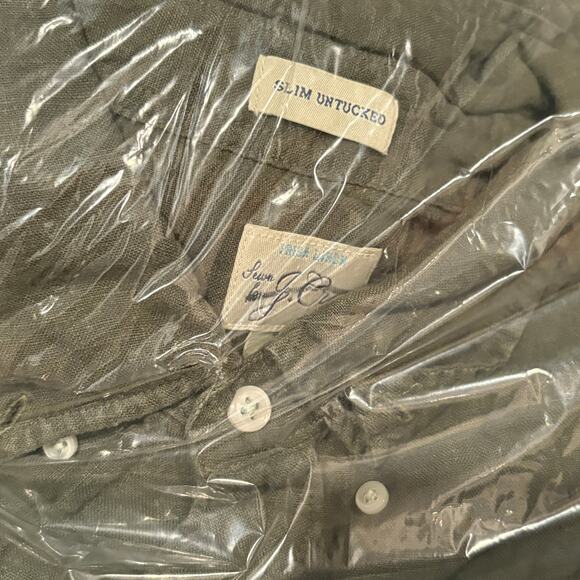 NWT J. Crew Slim Untuck Baird McNutt Irish Linen Shirt L Green J.Crew BW778 Mens - Picture 5 of 6